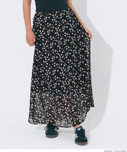 Lightweight chiffon printed A-line skirt