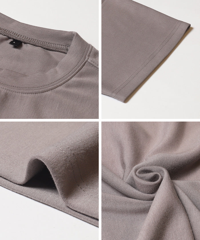 男裝柔彈觸感短袖素色上衣