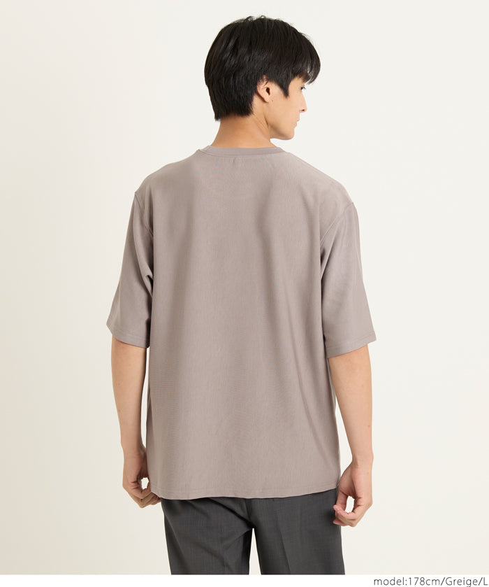 男裝柔彈觸感短袖素色上衣