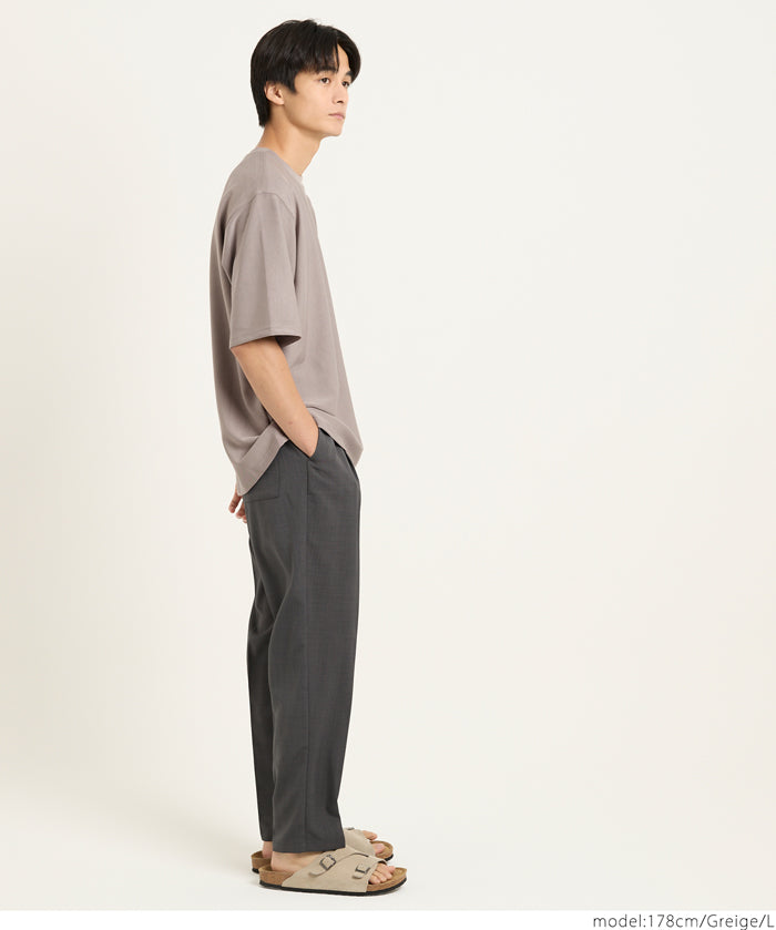 男裝柔彈觸感短袖素色上衣