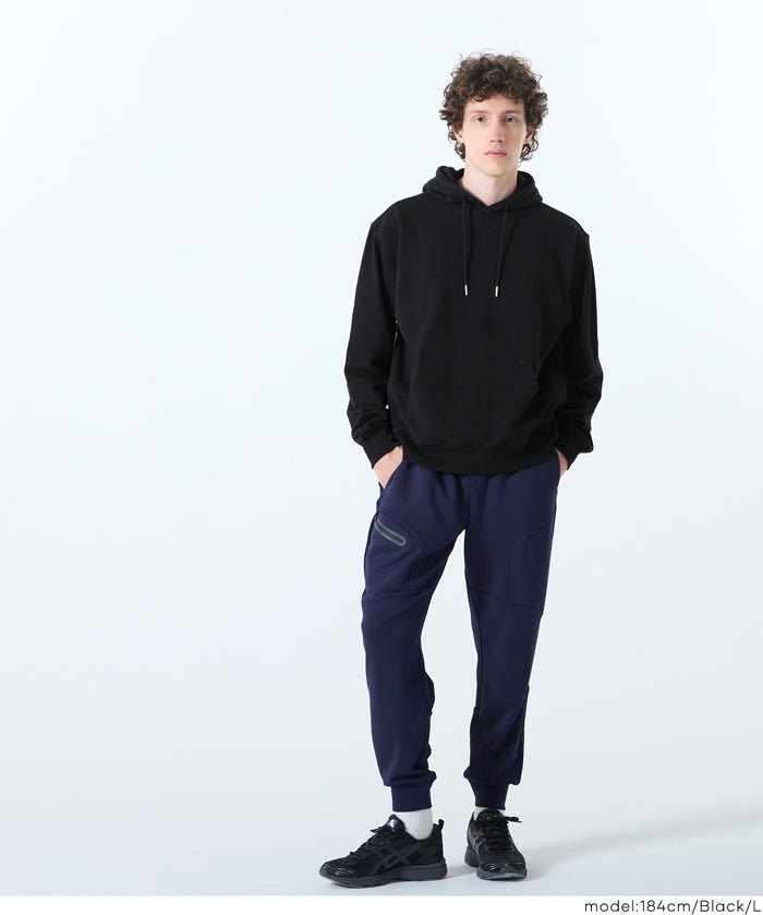 Men's cotton long-sleeved hooded top with pockets