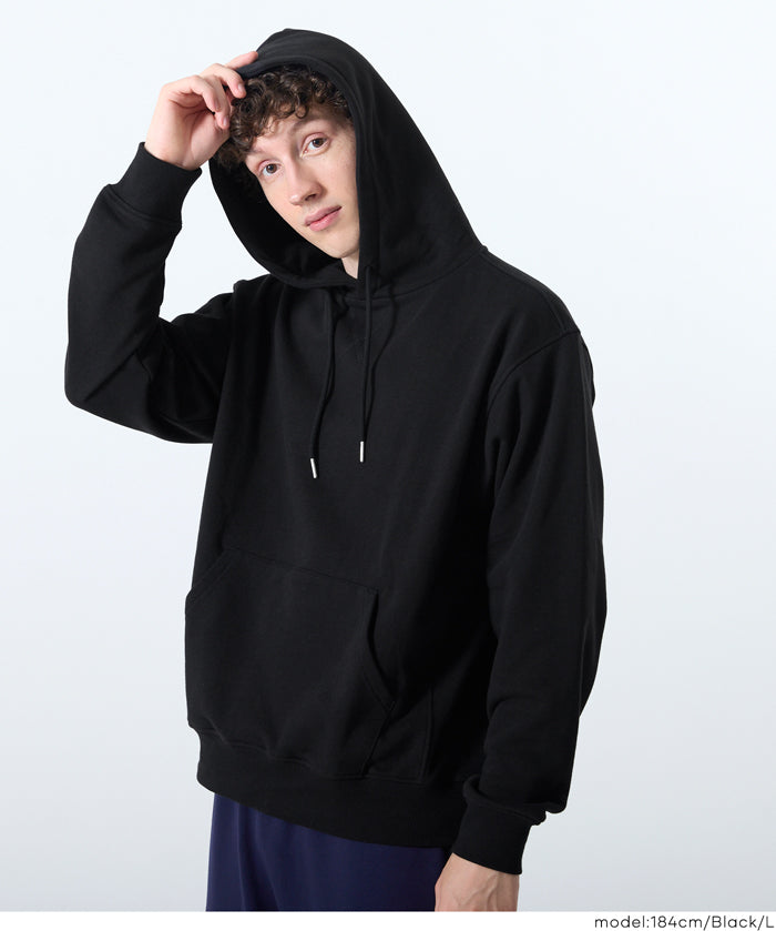 Men's cotton long-sleeved hooded top with pockets
