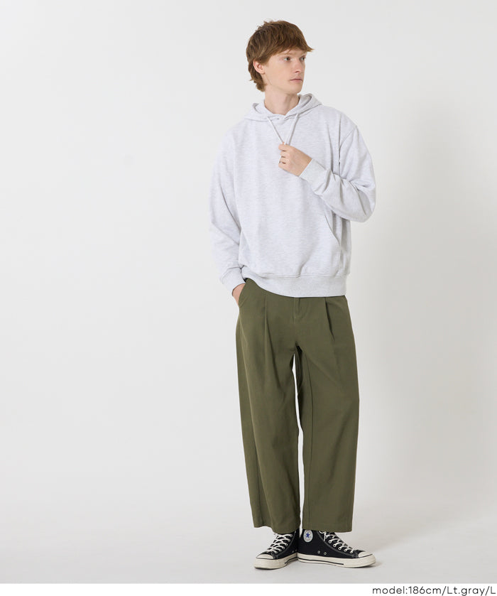 Men's cotton long-sleeved hooded top with pockets