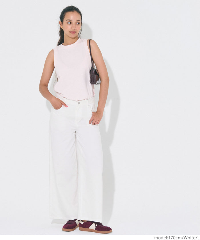 Ultra-lightweight retro waisted wide-leg jeans