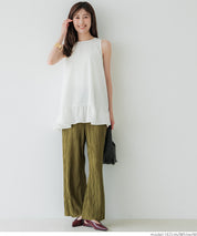 Elegant ruffled back-strap sleeveless A-line vest