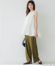 Elegant ruffled back-strap sleeveless A-line vest