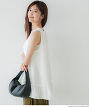 Elegant ruffled back-strap sleeveless A-line vest