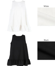 Elegant ruffled back-strap sleeveless A-line vest