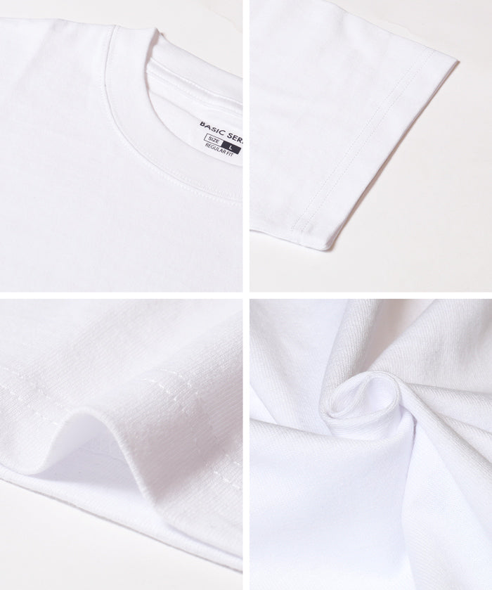 Men's solid color basic round neck short sleeve unisex