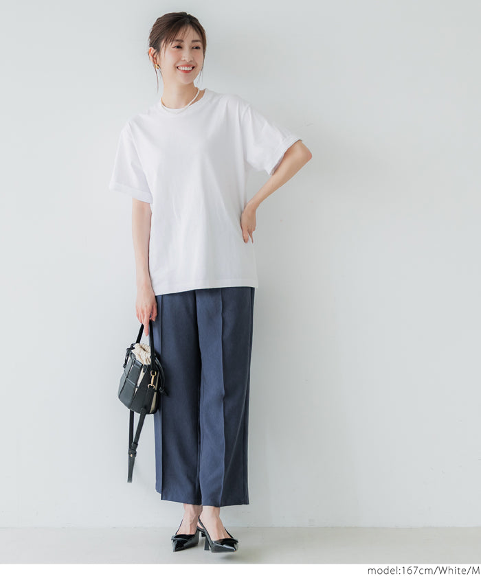 Men's solid color basic round neck short sleeve unisex