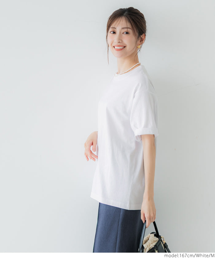 Men's solid color basic round neck short sleeve unisex