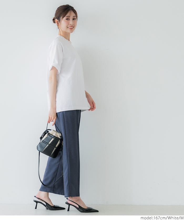 Men's solid color basic round neck short sleeve unisex