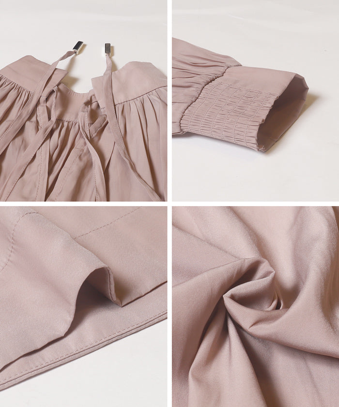 氣質立領後綁帶造型長袖襯衫