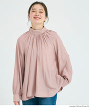 氣質立領後綁帶造型長袖襯衫