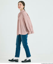 氣質立領後綁帶造型長袖襯衫