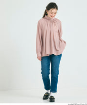 氣質立領後綁帶造型長袖襯衫