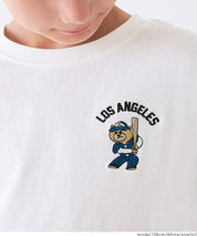 Kids' Baseball Bear Embroidered Cotton Long-Sleeved Top