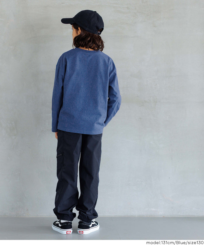 Kids' Baseball Bear Embroidered Cotton Long-Sleeved Top