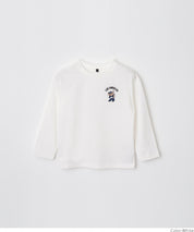 Kids' Baseball Bear Embroidered Cotton Long-Sleeved Top