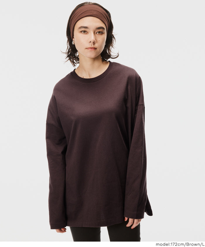 Basic style solid long-sleeved cotton T-shirt