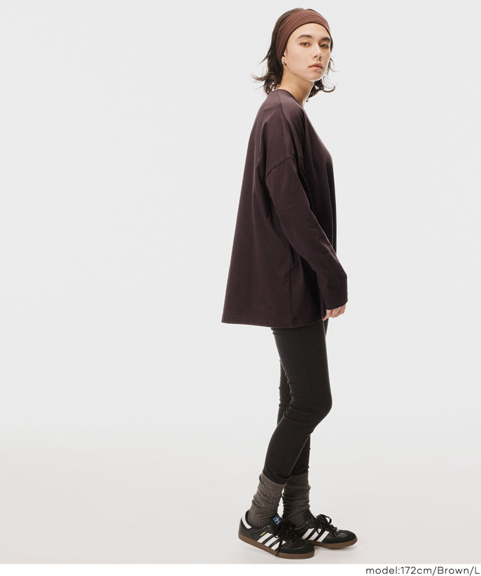 Basic style solid long-sleeved cotton T-shirt