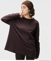 Basic style solid long-sleeved cotton T-shirt