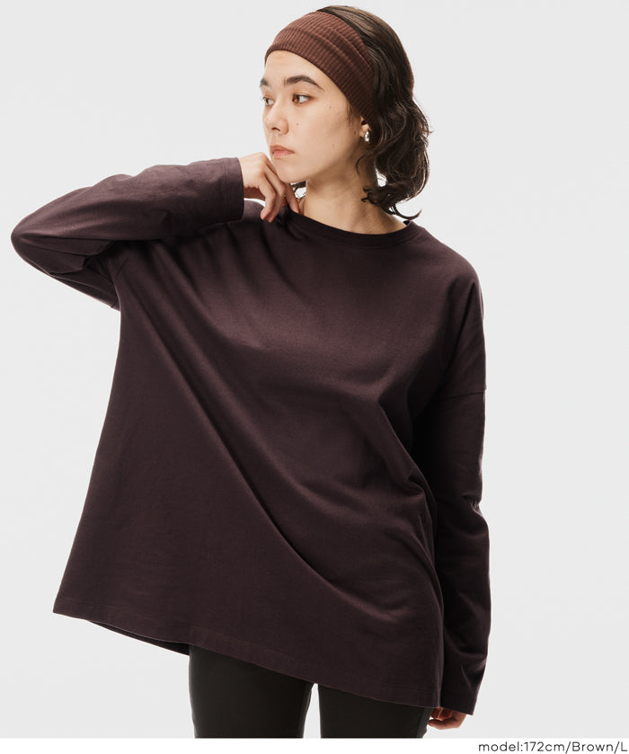 Basic style solid long-sleeved cotton T-shirt