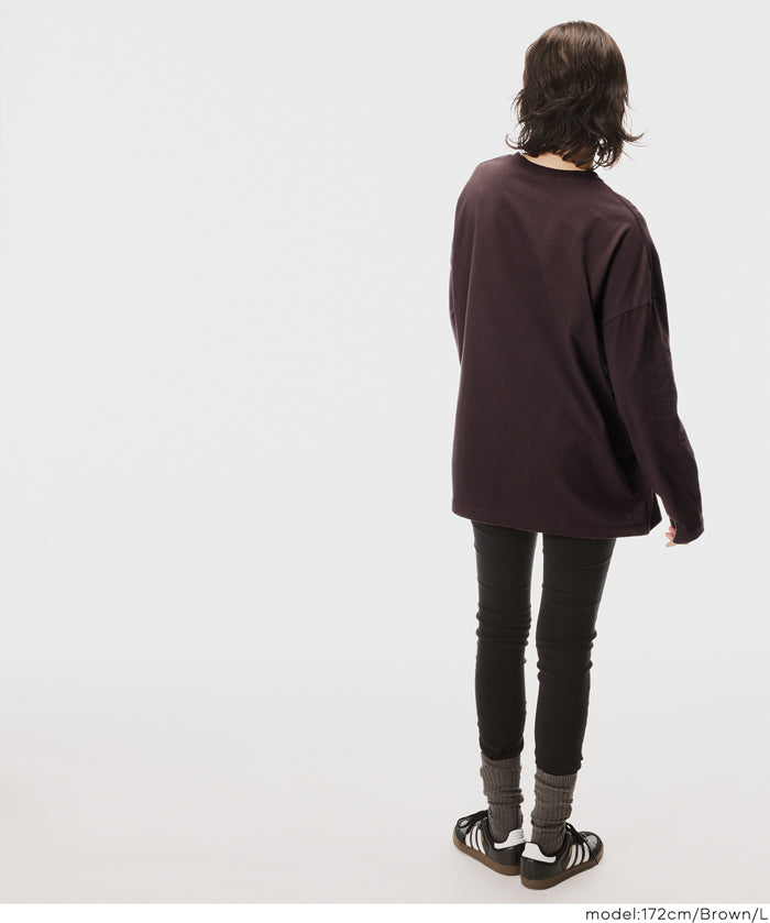 Basic style solid long-sleeved cotton T-shirt