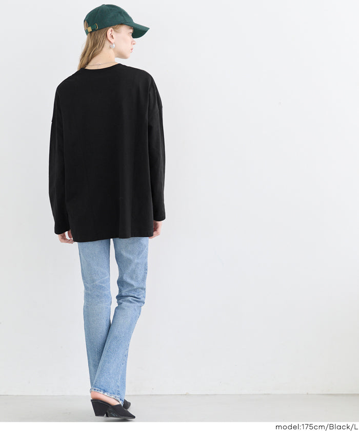 Basic style solid long-sleeved cotton T-shirt