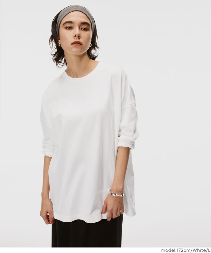 Basic style solid long-sleeved cotton T-shirt
