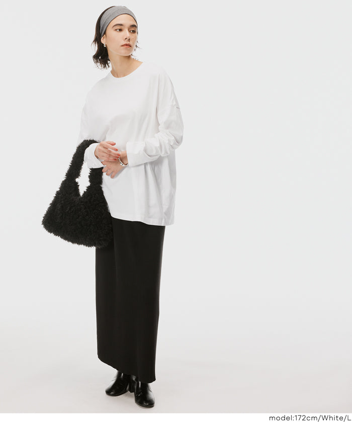 Basic style solid long-sleeved cotton T-shirt