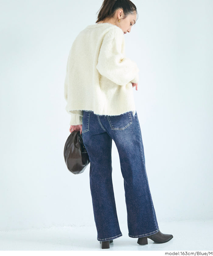 【MOVE Demin】零束縛彈性闊腿牛仔褲