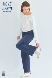 【MOVE Demin】零束縛彈性闊腿牛仔褲