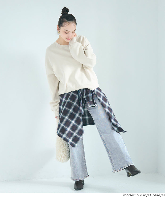 【MOVE Demin】零束縛彈性闊腿牛仔褲