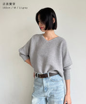 Dolman V-neck knit top