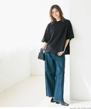 Half sleeve tail cut cotton T-shirt