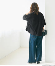 Half sleeve tail cut cotton T-shirt