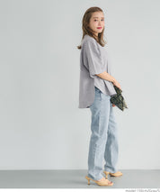 Half sleeve tail cut cotton T-shirt