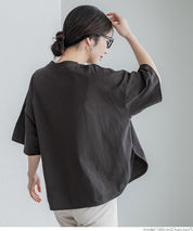 Half sleeve tail cut cotton T-shirt
