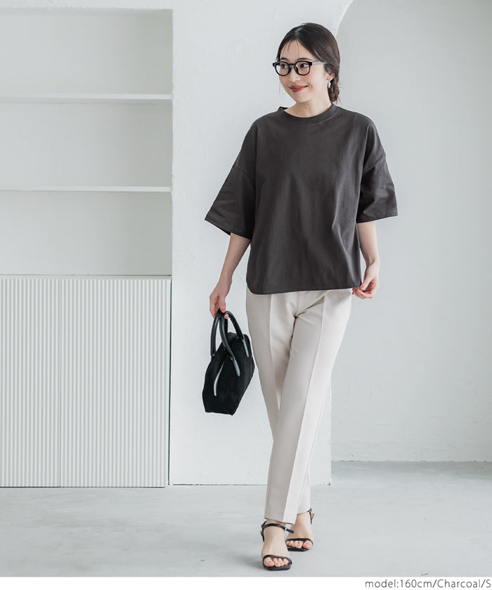 Half sleeve tail cut cotton T-shirt