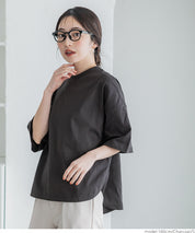 Half sleeve tail cut cotton T-shirt