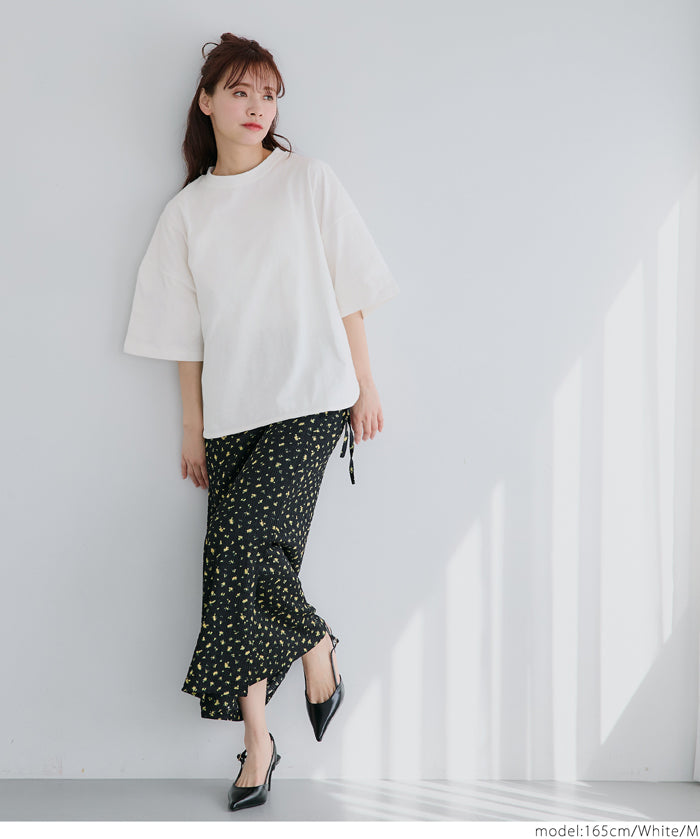 Half sleeve tail cut cotton T-shirt