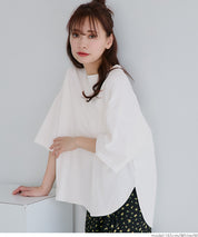 Half sleeve tail cut cotton T-shirt