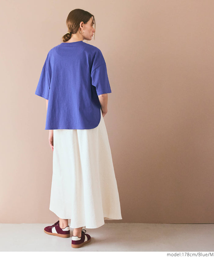 Half sleeve tail cut cotton T-shirt