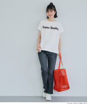 French sleeve loose fit LOGO T-shirt