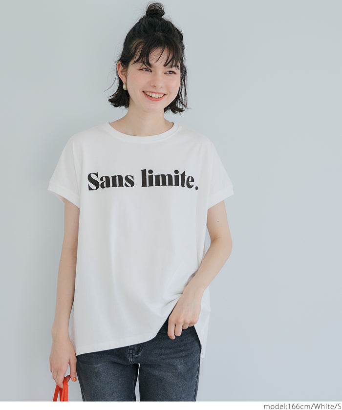 French sleeve loose fit LOGO T-shirt