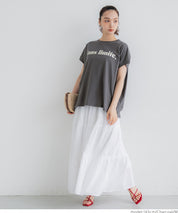 French sleeve loose fit LOGO T-shirt