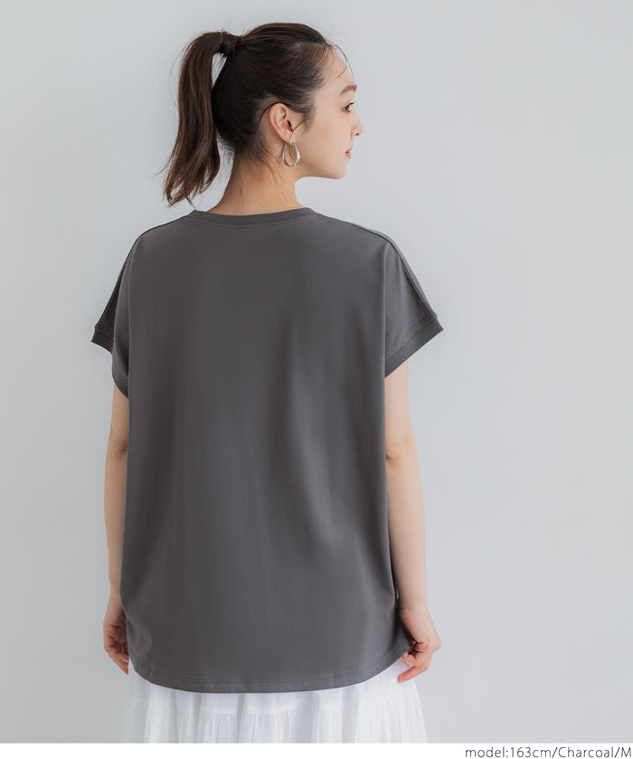 French sleeve loose fit LOGO T-shirt