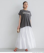 French sleeve loose fit LOGO T-shirt