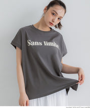 French sleeve loose fit LOGO T-shirt